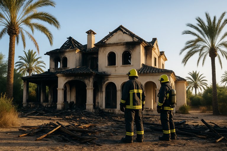 Bomberos descubren 1 millón de euros parcialmente quemados tras un incendio en una lujosa villa de Marbella